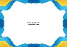 blue and yellow wave background template design vector