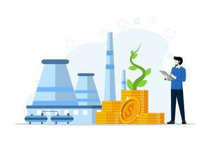 Concept of environmental tax, environmental monitoring, safe waste storage with small communities. Fighting ecological problems abstract vector illustration. Ecological problem metaphor solution.