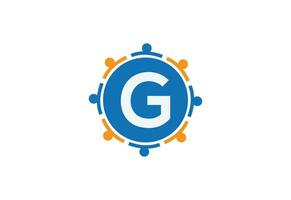 Abstract Initial Letter G Connecting People Logo. vector