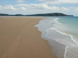 playa hermosa cerca arriba imagen ai generado foto