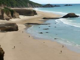 playa hermosa cerca arriba imagen ai generado foto