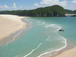 playa hermosa cerca arriba imagen ai generado foto