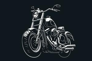 Classic motorcycle vector illustration. Motor bike for logo, biker club emblem, sticker, t shirt design print.