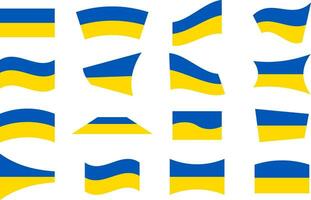 Set Ukrainian flag yellow blue color. Symbol of freedom and democracy in Ukraine. vector