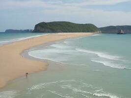 playa hermosa cerca arriba imagen ai generado foto