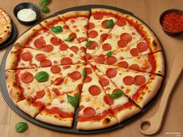 pizza beautiful close up image ai generated photo