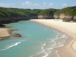 playa hermosa cerca arriba imagen ai generado foto