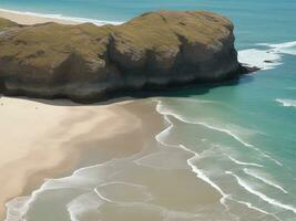 playa hermosa cerca arriba imagen ai generado foto