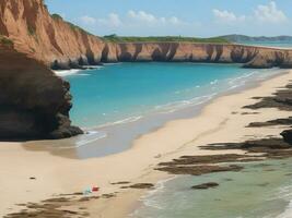 playa hermosa cerca arriba imagen ai generado foto