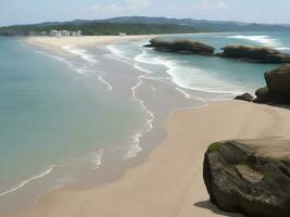 playa hermosa cerca arriba imagen ai generado foto