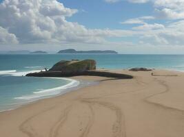 playa hermosa cerca arriba imagen ai generado foto