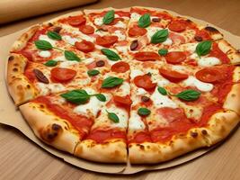 pizza beautiful close up image ai generated photo