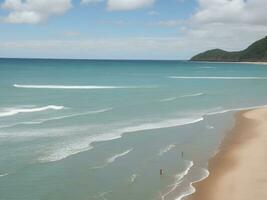 playa hermosa cerca arriba imagen ai generado foto