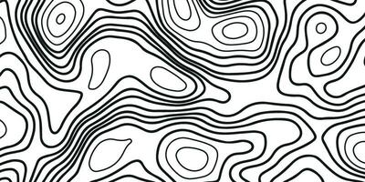 White Background with Black Line. Background of the Topographic Map vector