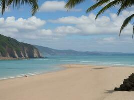 playa hermosa cerca arriba imagen ai generado foto