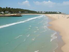 playa hermosa cerca arriba imagen ai generado foto