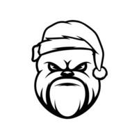 Bulldog Christmas Black and White vector