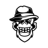 mono fedora sombrero vector