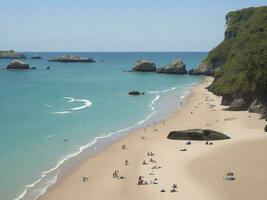 playa hermosa cerca arriba imagen ai generado foto