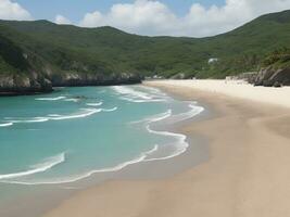 playa hermosa cerca arriba imagen ai generado foto