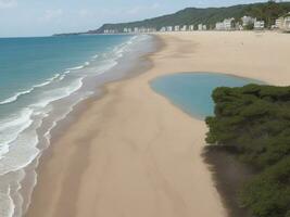 playa hermosa cerca arriba imagen ai generado foto