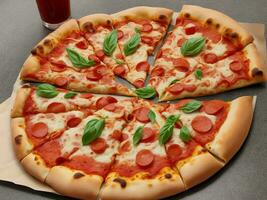 pizza beautiful close up image ai generated photo