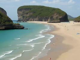 playa hermosa cerca arriba imagen ai generado foto