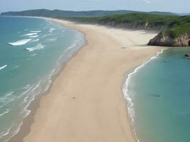 playa hermosa cerca arriba imagen ai generado foto