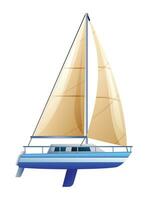 vela barco o navegación yate vector ilustración aislado en blanco antecedentes
