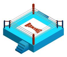 arena for boxing and martial arts matches. Empty sports ring in isometric. Vector