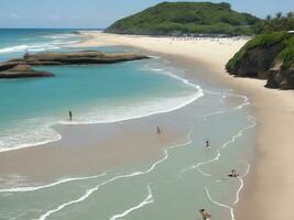 playa hermosa cerca arriba imagen ai generado foto