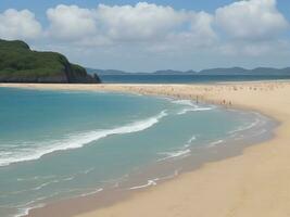 playa hermosa cerca arriba imagen ai generado foto