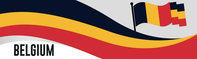 Bélgica contento nacional día celebracion bandera vector ilustración