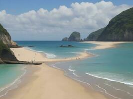 playa hermosa cerca arriba imagen ai generado foto