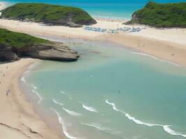 playa hermosa cerca arriba imagen ai generado foto