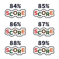 Vector score sign designed 84 to 89 percent catch.