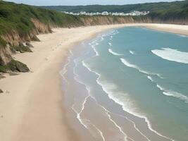 playa hermosa cerca arriba imagen ai generado foto