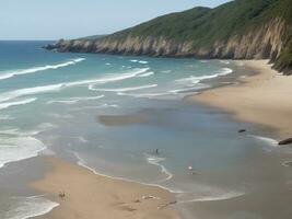 playa hermosa cerca arriba imagen ai generado foto