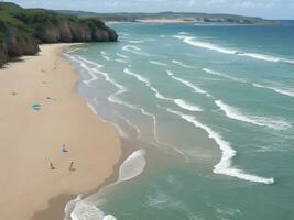 playa hermosa cerca arriba imagen ai generado foto