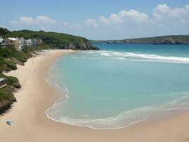 playa hermosa cerca arriba imagen ai generado foto