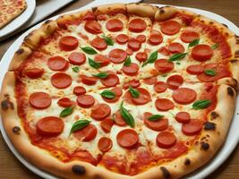 pizza beautiful close up image ai generated photo