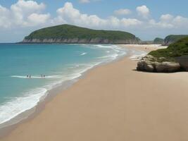 playa hermosa cerca arriba imagen ai generado foto