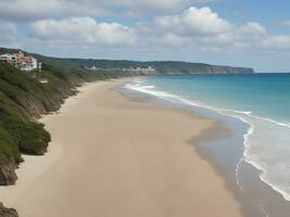 playa hermosa cerca arriba imagen ai generado foto