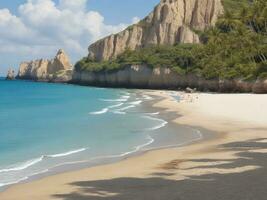 playa hermosa cerca arriba imagen ai generado foto