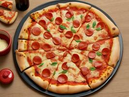 pizza beautiful close up image ai generated photo