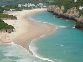 playa hermosa cerca arriba imagen ai generado foto