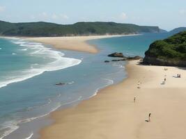 playa hermosa cerca arriba imagen ai generado foto