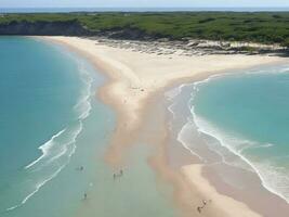 playa hermosa cerca arriba imagen ai generado foto