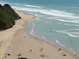 playa hermosa cerca arriba imagen ai generado foto