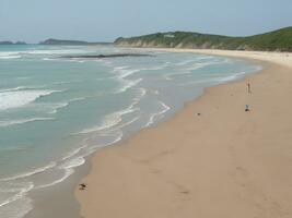 playa hermosa cerca arriba imagen ai generado foto